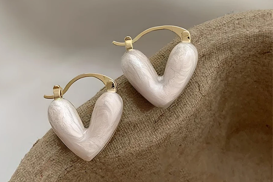 Bridal Heart-Shaped Earrings