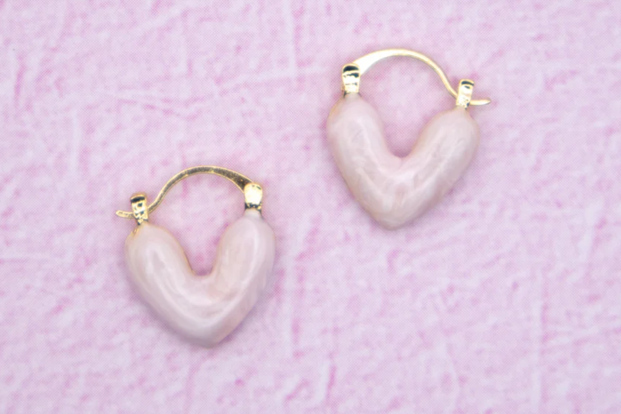 Bridal Heart-Shaped Earrings